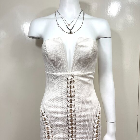 HOUSE OF CB LONDON METAL BRAID UP Jackard DRESS S - Picture 9 of 17